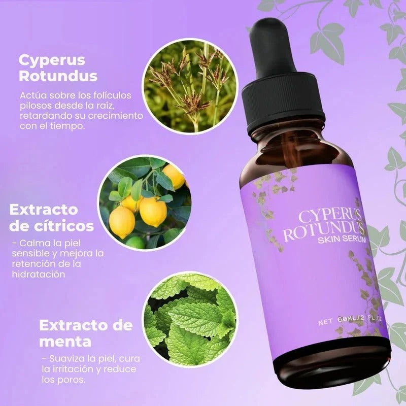 LunéaSkin™ - Vello fino y menos visible con Raiz de Cyperus Rotundus
